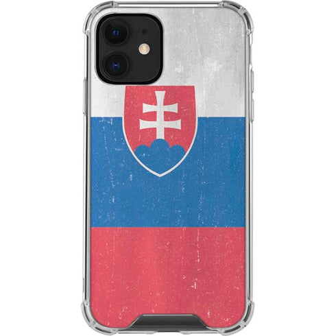 Slovakia Flag Distressed iPhone 12 Clear Case